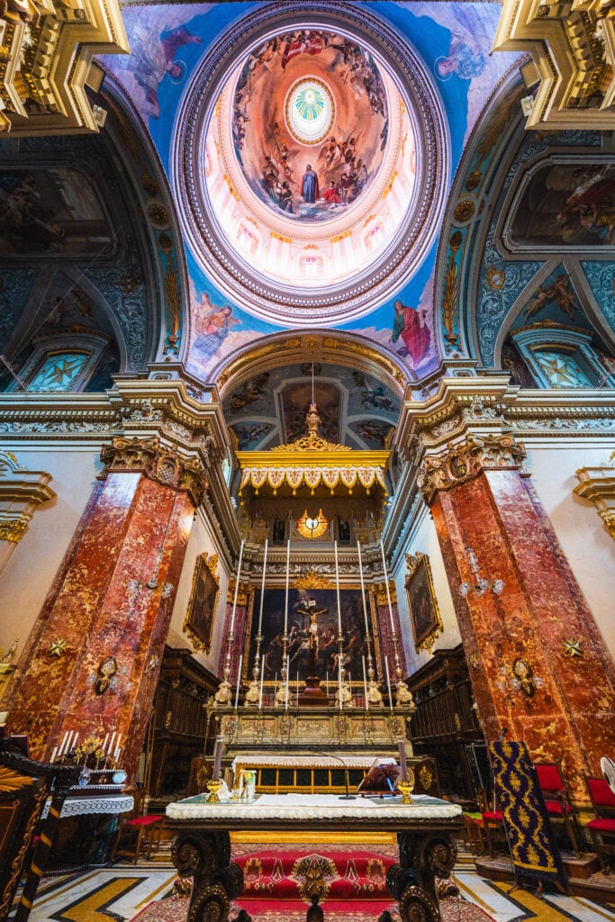 interior of church in birgu