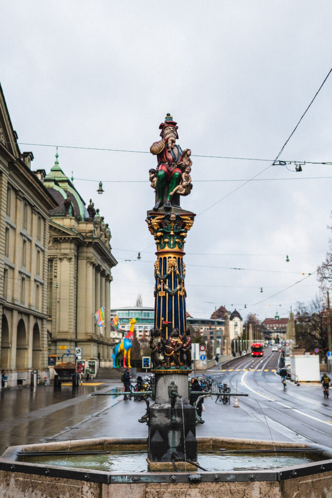 Child Eating Fountain in Bern