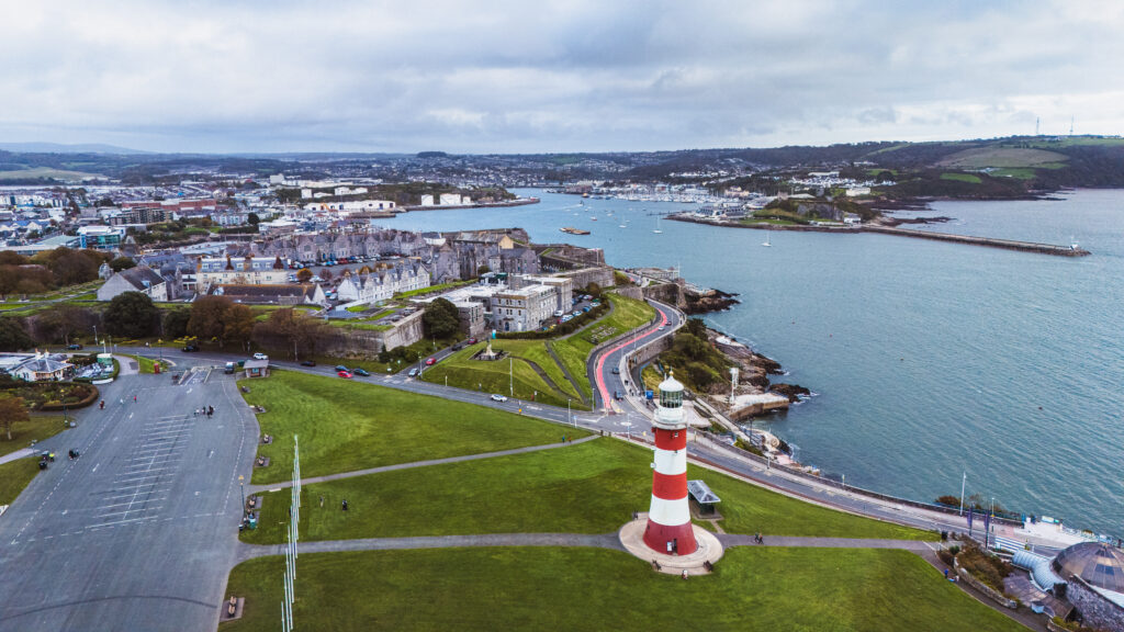 plymouth hoe seen from the air