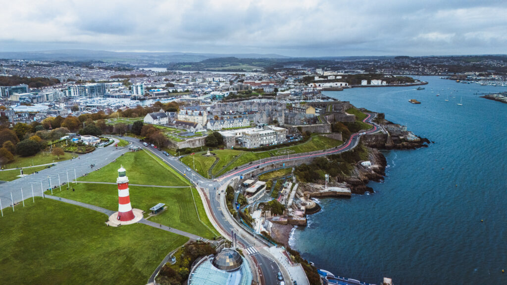 plymouth seen from the air