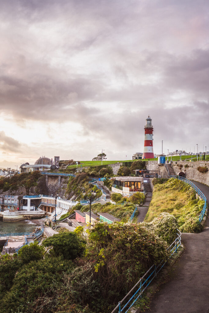 sunset at plymouth hoe
