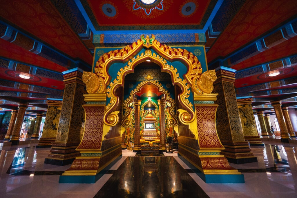 tiger cave temple interior at the base of the mountain