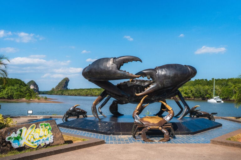 mud crabs sculpture in krabi