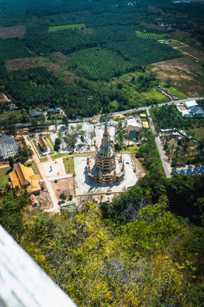 view of tiger cave base temple from above