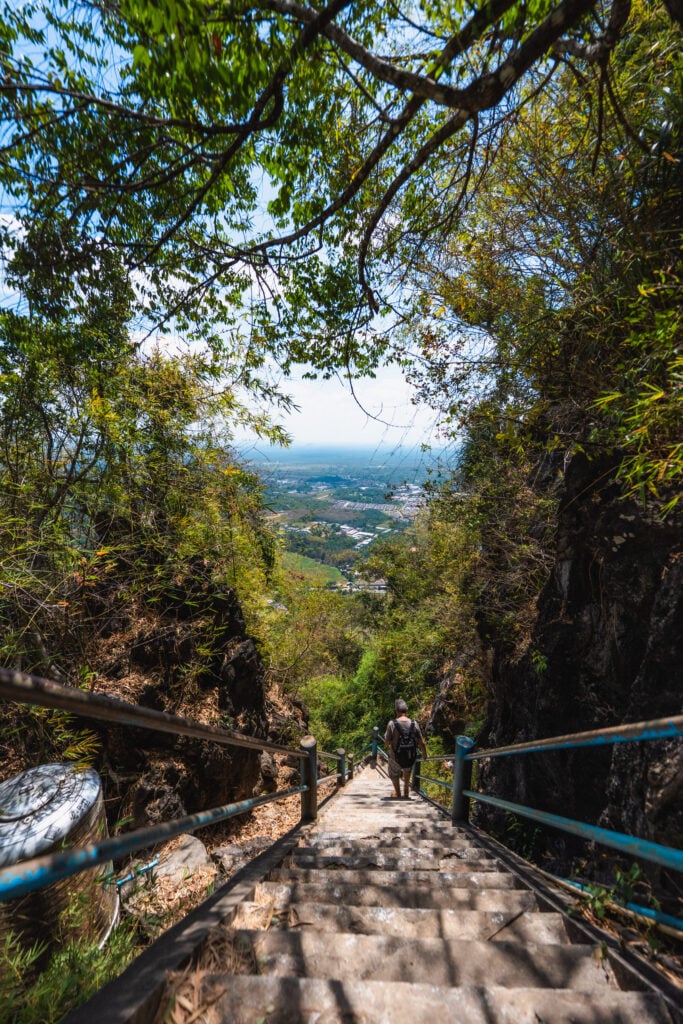 view from stairs tiger cave temple