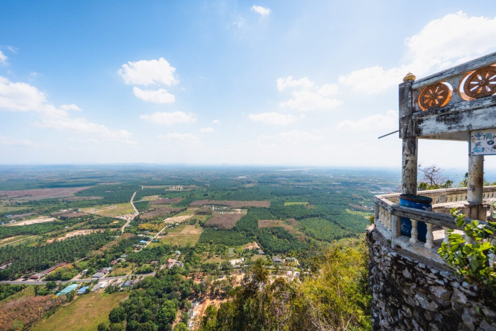 view from top of steps tiger cave temple