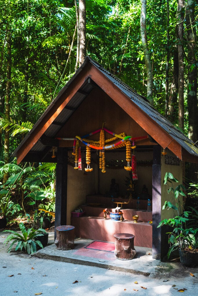 temple near entrance to emerald pool