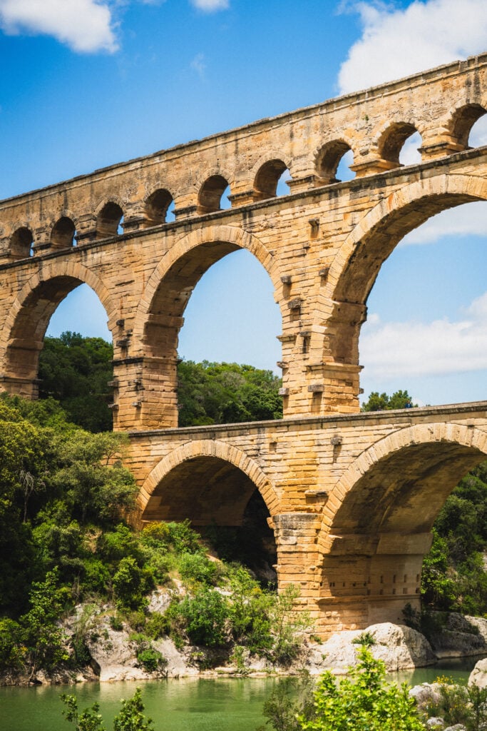 pont du gard on a sunny day
