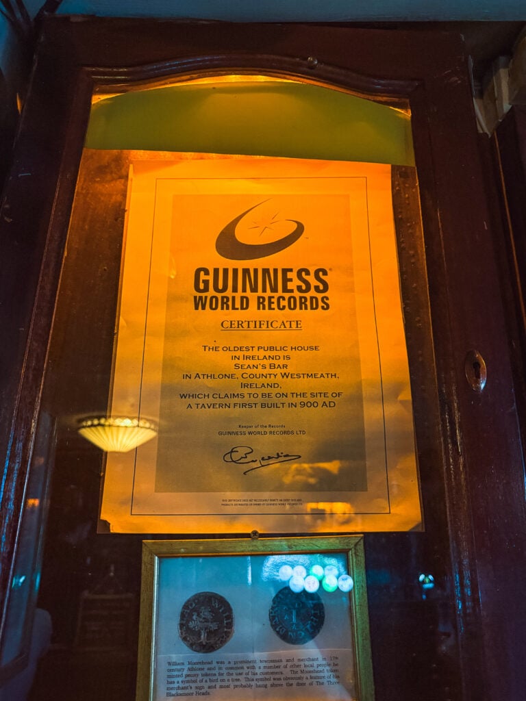 guinness world record sign seans bar