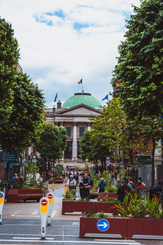 lively street in dublin