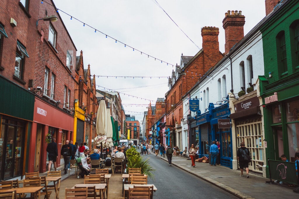 colourful street in dublin