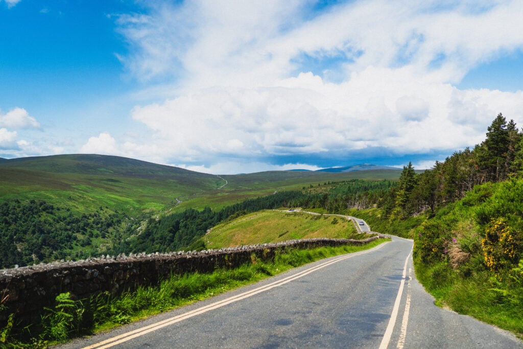 driving through the wicklow mountains