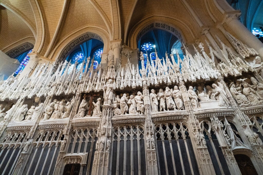 carvings inside the church