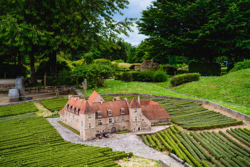 chateau in burgundy with vineyard